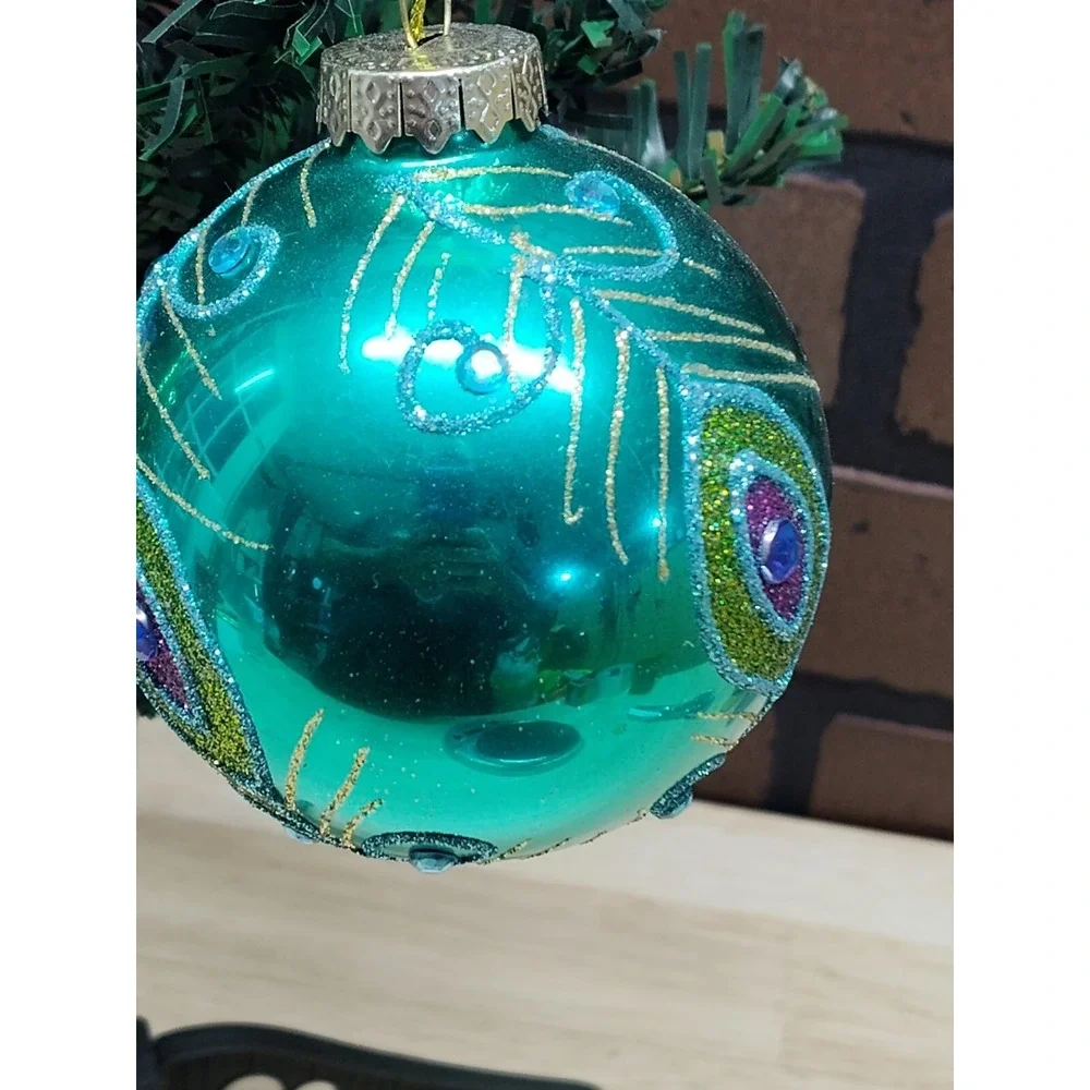 Christmas Ornaments Two Glass One Cloth
